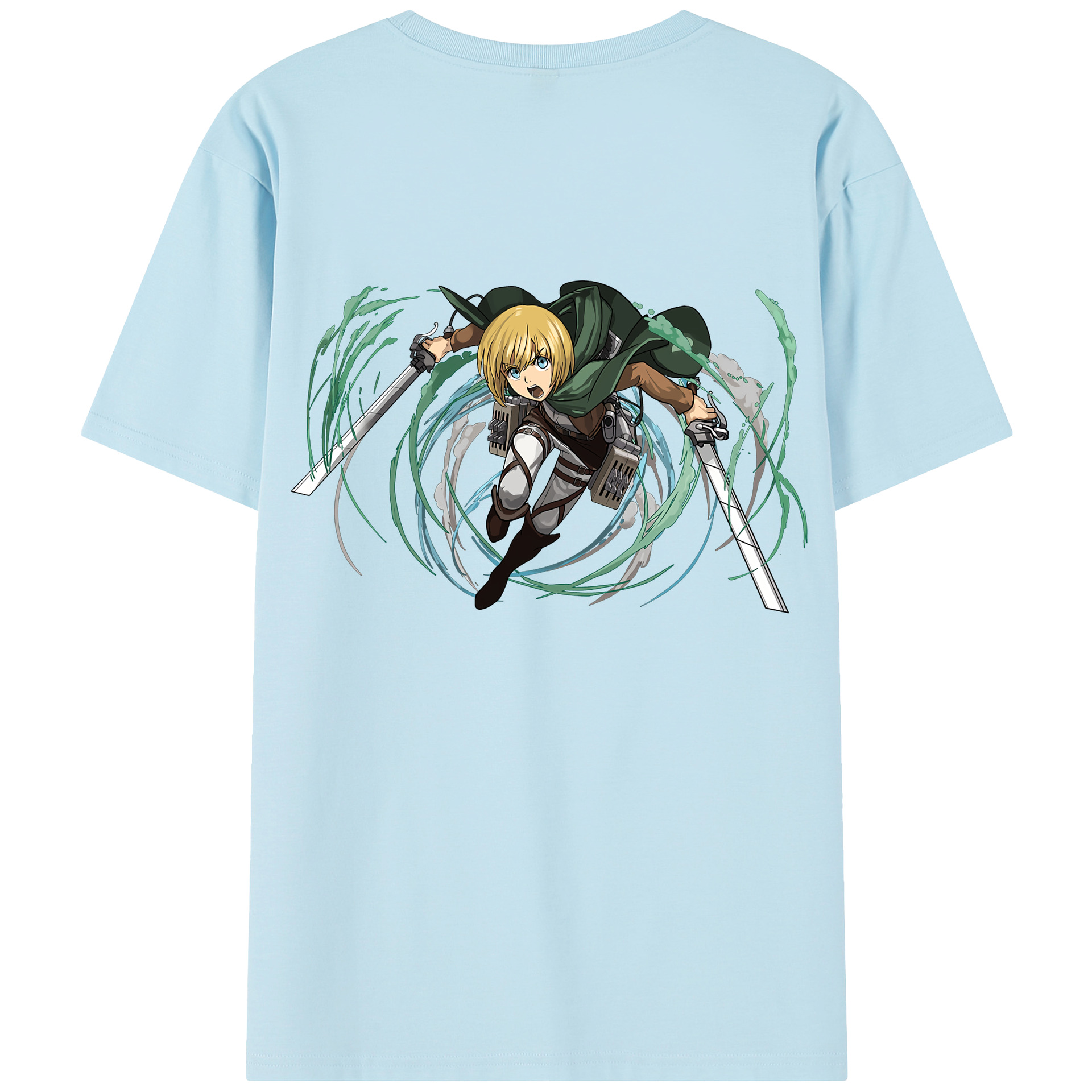 （画像用） 進撃の巨人 アルミン·アルレルト Attack on Titan Armin Arlert 綿100％半袖Tシャツ（背面プリント）